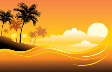 Tropical sunset seascape