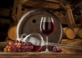 Fototapeta  - the still life with glass of red wine