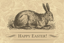Antique Easter Background (vector)