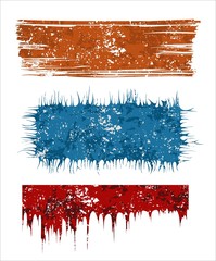 Wall Mural - three coloured different shape grunge banners