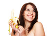 canvas print picture - Frau und Banane