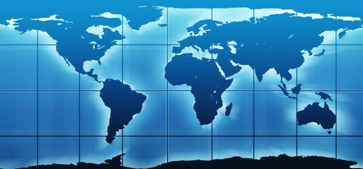 Wall Mural - Blue planet earth map