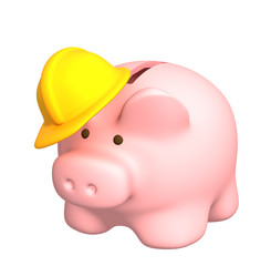 Wall Mural - Piggy bank in hat