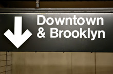 Brooklyn & Downtown Sign In Subway