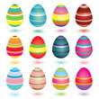 A Dozen Striped Easter Eggs