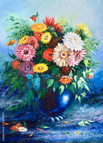 Naklejka dekoracyjna Bouquet of wild flowers in a vase