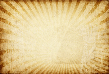 Wall Mural - Sunburst image on vintage paper background.