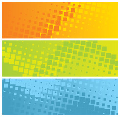 Wall Mural - modern, colorful banners (headers) with mosaic