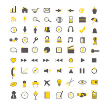 Yellow Web And Business Icons