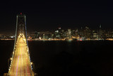 Fototapeta Miasto - Bay Bridge and San Francisco at night