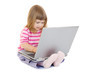 © Boris Riaposov - Little smiling girl with laptop