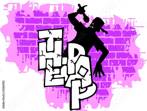 Plakat na zamówienie Graffiti -Wall and Silhouette.