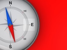 Compass On The Red Background