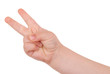 © soleg - Children's hand on white background