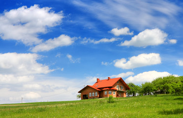 Wall Mural - New house on blue sky