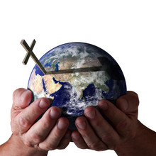For God So Loved The World... God Holding World With Cross