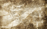 Fototapeta Mapy - Old map of America.Photo in vintage image style.