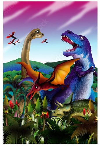 Board z aluminiowym obramowaniem Ilustracja dinozaura (z tłem)