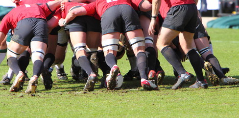 Sticker - rugby scrum