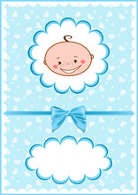 Cheerful Blue Babies Card.