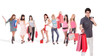 © Netfalls - Shopping man with group of girls