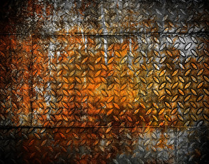 Wall Mural - grunge diamond metal background