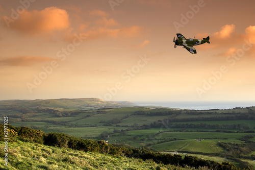 Spitfire above Devon Slika na platnu
