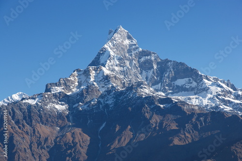 Naklejka samoprzylepna Widok z lotu ptaka zakres annapurna w himalajskiej części Nepalu