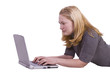 © Mehmet Dilsiz - Beautiful Girl Working on Her Laptop