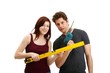 young couple with tools (cutout)