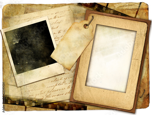 retro background with frames and old letters