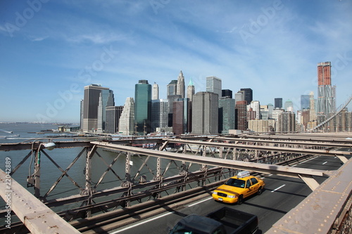 Obraz w ramie Brooklyn Bridge Taxi, New York