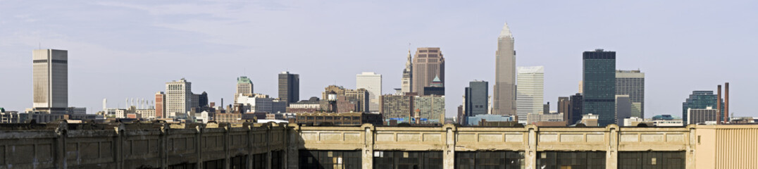 Fototapete - XXXL Panorama of Downtown Cleveland