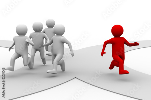 leadership concept on white background. Isolated 3D image
