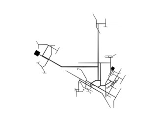 growing city art concept with roads on white