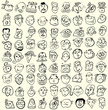 Face caricature vector cartoon collection