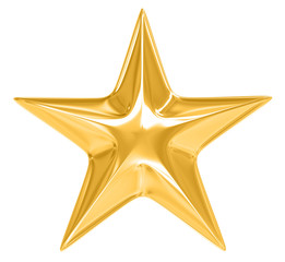 Gold Star on white background