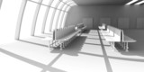 Fototapeta Perspektywa 3d - Flughafen Architektur