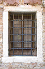 Venice Window with metal bars