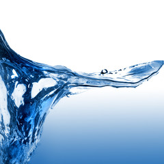 Wall Mural - water splash with wave isolated on white