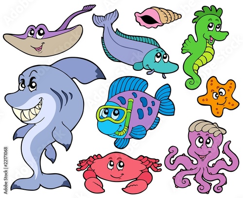 Naklejka na szybę Ocean animals collection