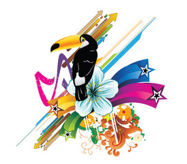 Wall Mural - composicion de un tucan en vector