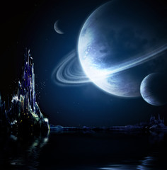 Landscape in fantasy planet