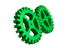 Two Green Gears (3D)