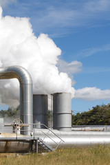 Wall Mural - Geothermal power plant emissions