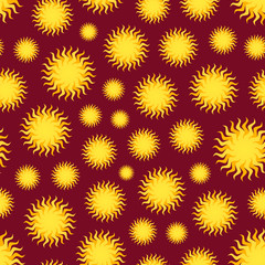 Wall Mural - seamless pattern with sun. vector illustration.