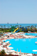 Water park and swimming pool at popular hotel, Antalya, Turkey