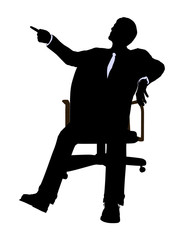 African American Casual Man Sitting On A Chair Silhouette