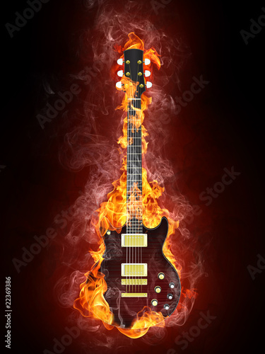 Plakat na papierze fotorealistycznym Gitara elektryczna