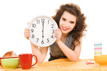 young attractive woman in the kitchen